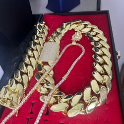 Chain And Bracelet Set 40mm Free Tennis Chain And Pendant With Purchase