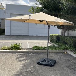  10 Feet Cantilever Umbrella, Includes Base And Weights