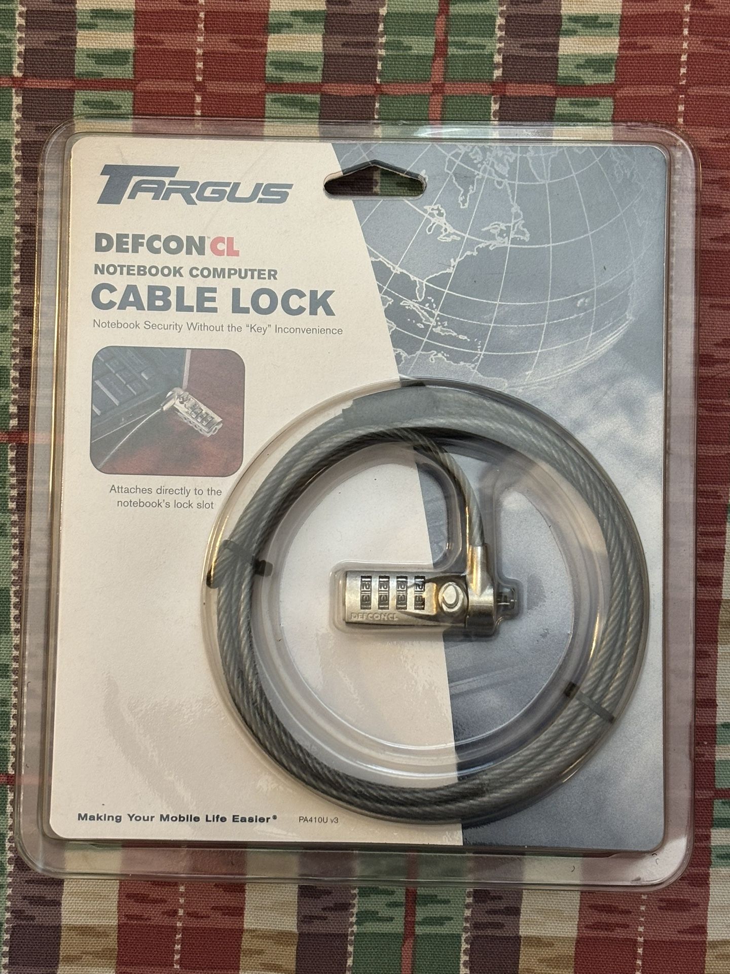 Targus Defcon CL Notebook Laptop PC Desktop Combo Combination Cable Lock Security PA410U NIP