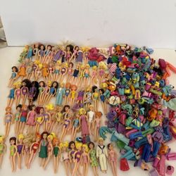 Massive Lot 90s 00s Polly Pocket Mattel 70 Dolls 100s of Accessories