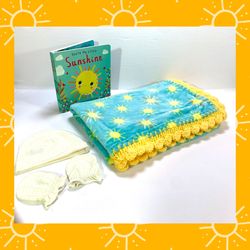 You're my Little Sunshine Crochet Baby Blanket Gift Set