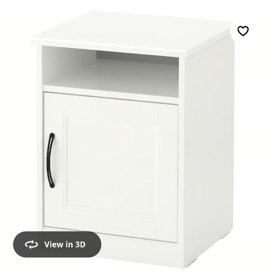 Two IKEA White Bedside Tables