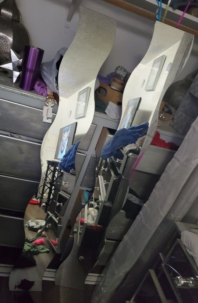 2 Tall Ikea Mirrors. One Has Small Cip In Corner Price Is For Both