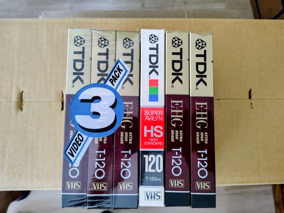 6 NEW TDK VHS TAPES 