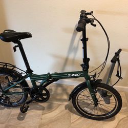 Folding Bike, Zizzo Forte 20” 7 Speed In Green