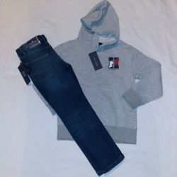 Tommy Hilfiger Boys 2pc Jogger Sweater Top & Jeans Set - 6y 