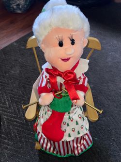 Christmas grandma on rocking chair