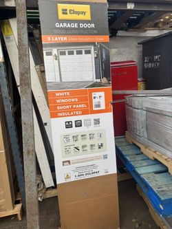 🆕 Classic Steel Long Panel 8 ft x 7 ft Insulated 18.4 R-Value White Garage Door  Windows