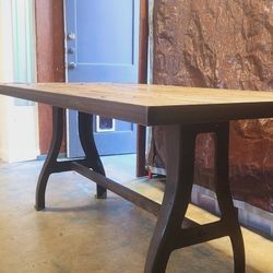 Reclaimed Wood & Iron Table