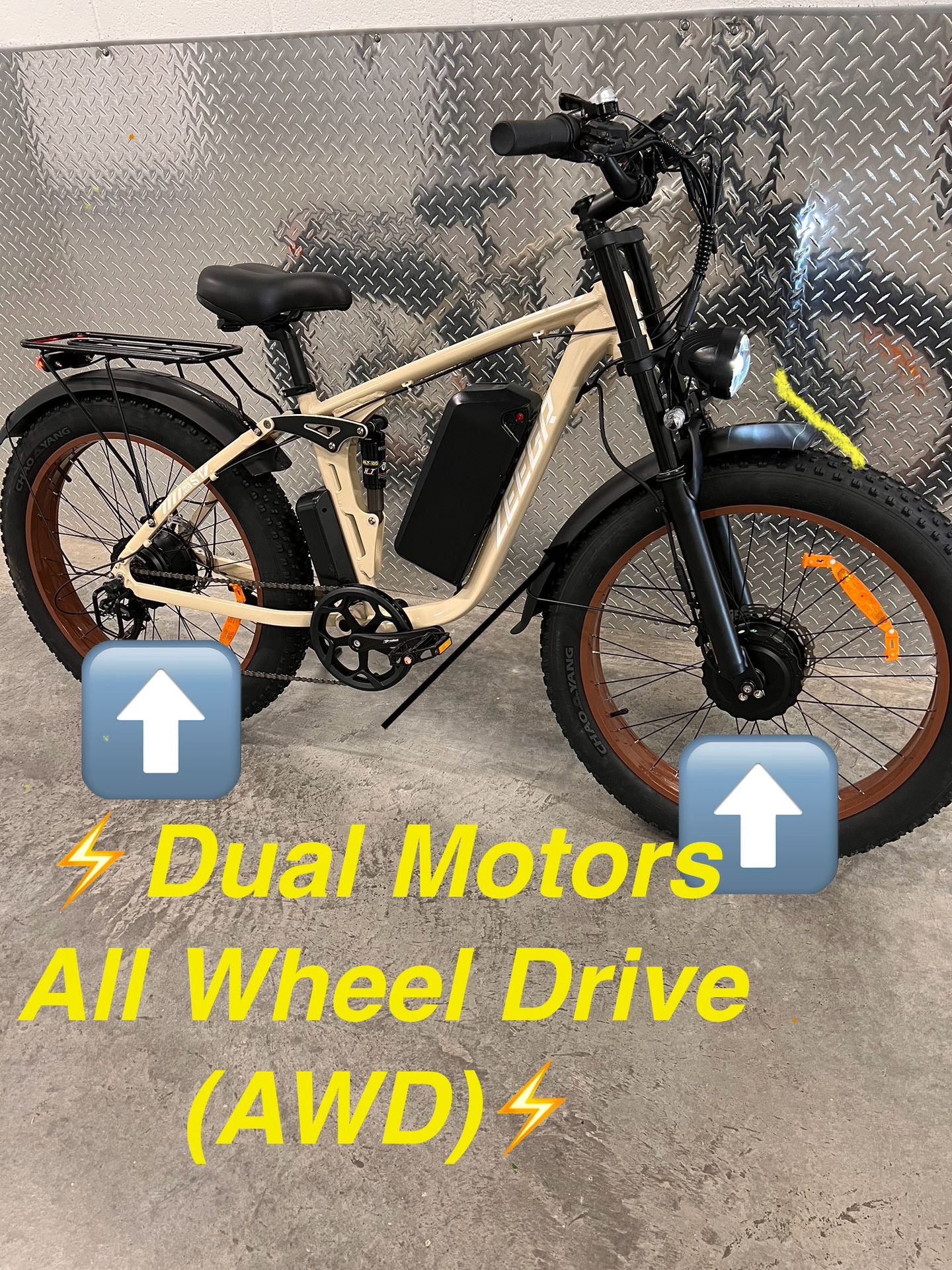 ✅ BRAND NEW - Dual Motor(2x1000W=2000W Total) Electric Ebike, Mountain Bike (26x4.0) ⚡️🚀⚡️37 Mph Top Speed! (Black/Matte)