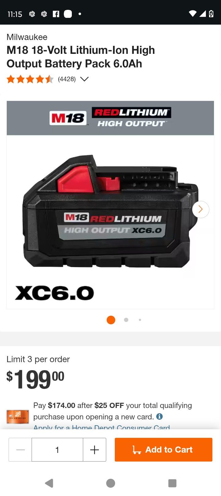 M18 18-Volt Lithium-Ion High Output Battery Pack 6.0Ah
178