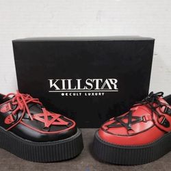New Killstar Women's Hexellent Creepers Platform Loafers Size 5