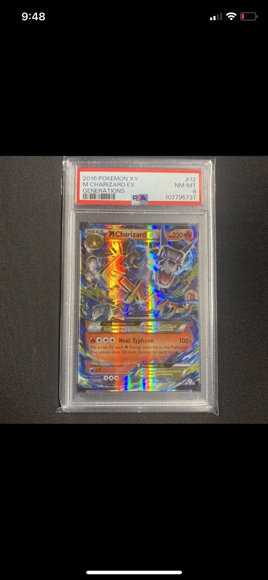 2016 Pokemon XY Generations M Charizard EX Holo #12/83 Freshly Graded PSA 8