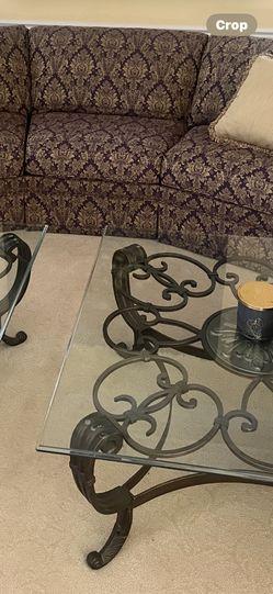 Glass&Iron Coffee And End Tables