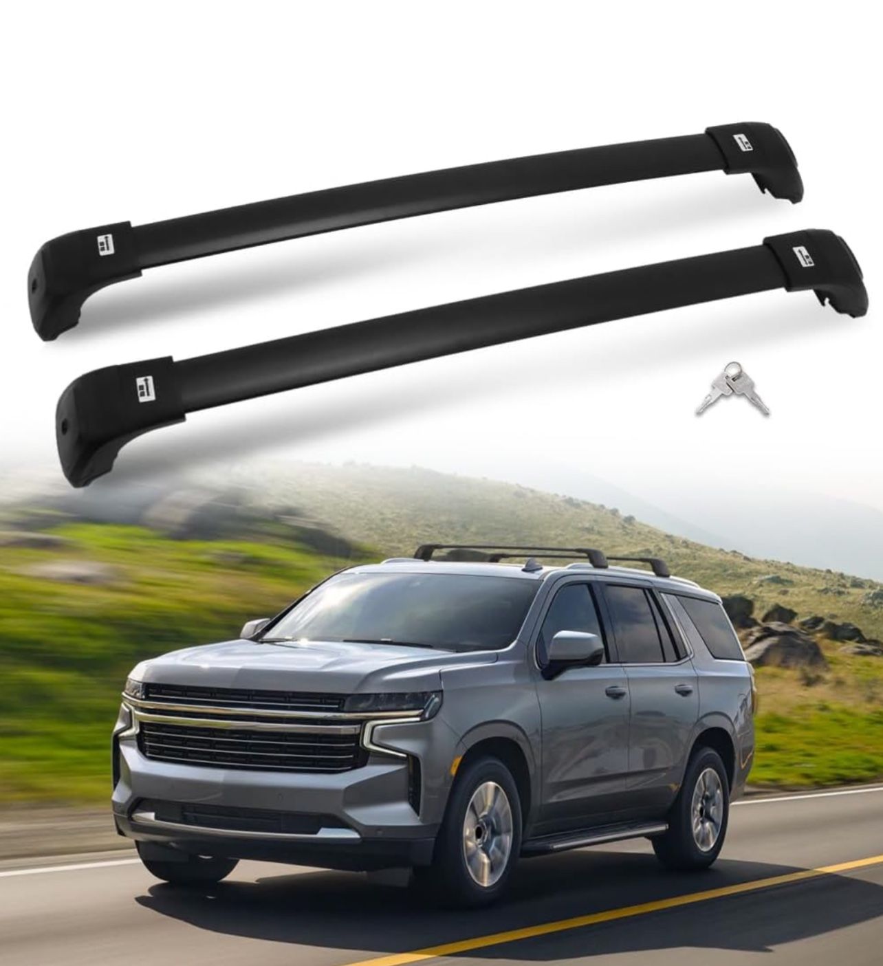 Brand New In The Box- HEKOTE Lockable Roof Rack Cross Bars Fit for Chevrolet Tahoe, Chevy Suburban,GMC Yukon & Yukon XL, Cadillac Escalade ESV 2021 20