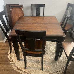 6 Person Real Wood Dining Table 