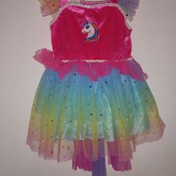 Halloween Costume - Girl's Unicorn Rainbow Dress 