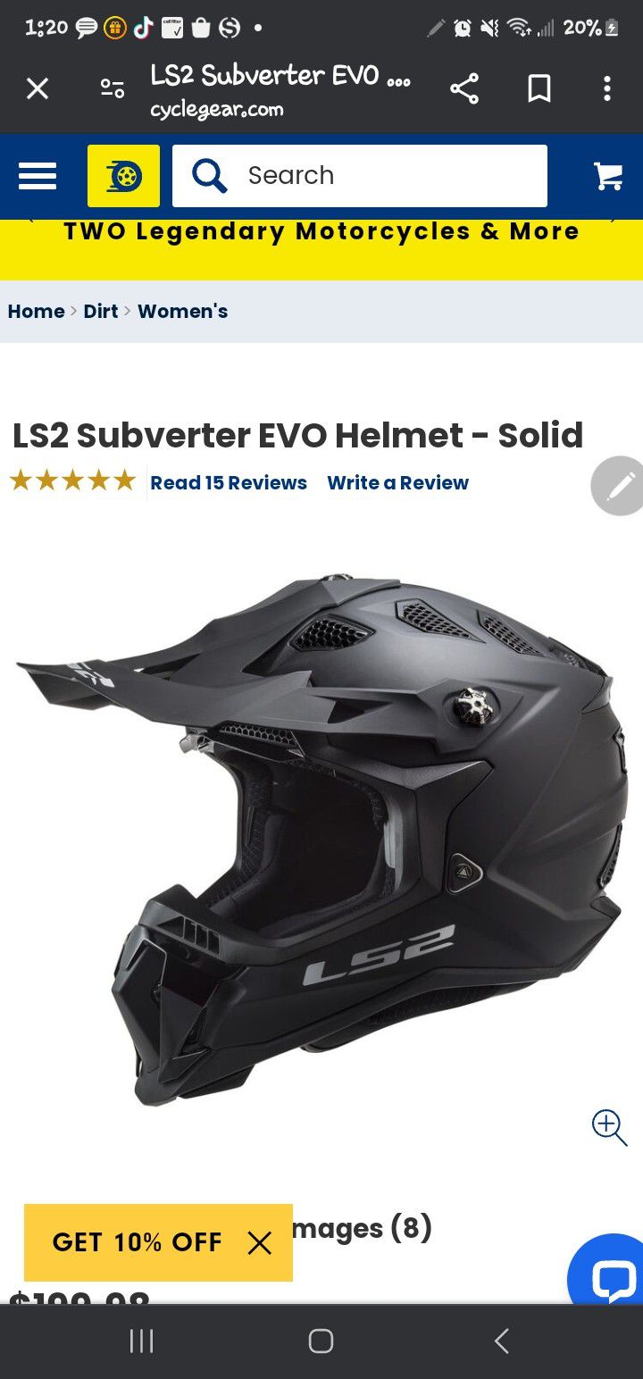 LS2 Subverter Evo Helmet Matte Black, Xl, Mens. 