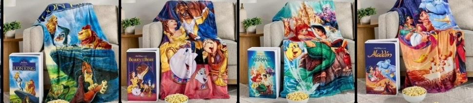 Disney Classic VHS Boxed Silk Touch Throw, 50" x 70" $50 each price firm