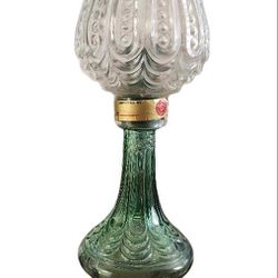 VTG."Chianti Wine Bottle Candle Lamp"Clear glass lampshade, 17" Tall
