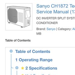 Sanyo split system ac/heat pump