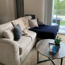 Beige Sofa with Chaise