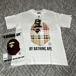 White Burberry X Bape T-Shirt 