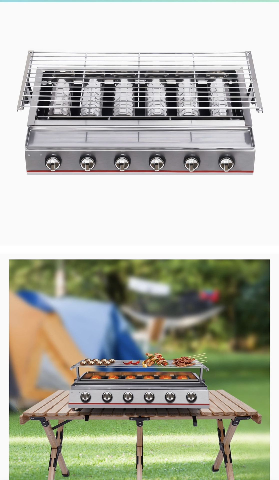 6 Burner Gas Grill - BBQ Stainless Steel