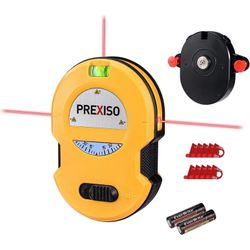 PREXISO Multi Surface Laser Level LED Light Vial, 30Ft

Horizontal & Vertical Line Laser with Wall Mount Base, 2

Pins, 10 Sticker, 2 AA Batteries