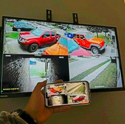 4  SECURITY CAMERAS CAMARAS DE SEGURIDAD💯Installed💯COLOR NITE VISION💯