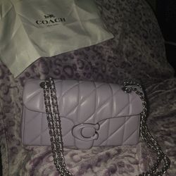 Lilac Coach Quilted Tabby Bag  '26
