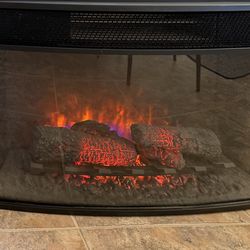 Electric Fireplace Wood TV Stand Cabinet - $250