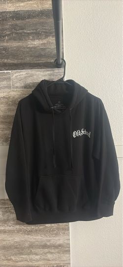 Old School Black Graphic Pullover Hoodie