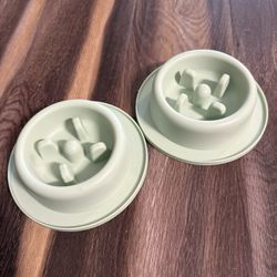 Dog Slow Feeder Bowls - Set Of Two
