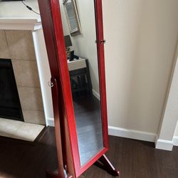 Gold And Sliver Safe Keeper Mirrored Jewelry Cabinet 