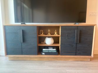 Crate & Barrel Modern Wood Media Console/TV Stand – Designer Style
