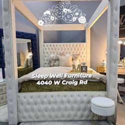 ✨️ Queen, King Canopy Bed Frame ✨️ Furniture Sectionals, Bedrooms Avail 