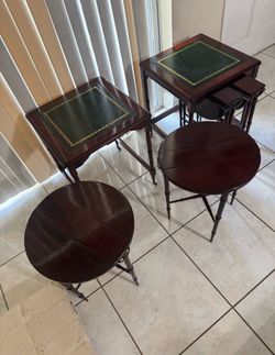 Pair Of Mahogany Nesting Tables 19.5”x19.5”x23”H