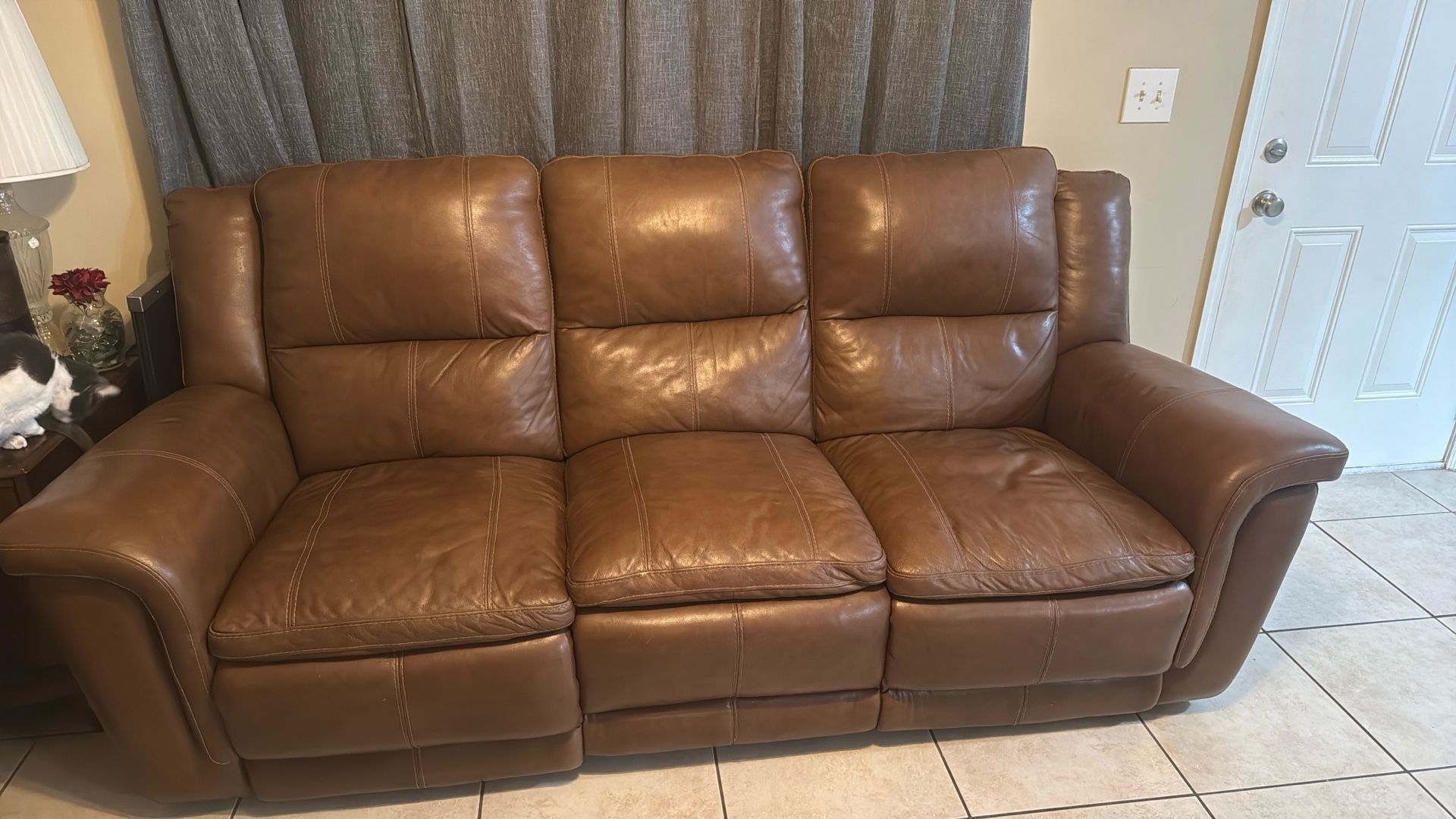 Sectional Couch Set Real Leather 