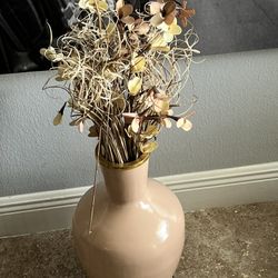 Pink Large Vase With Dried Flowers