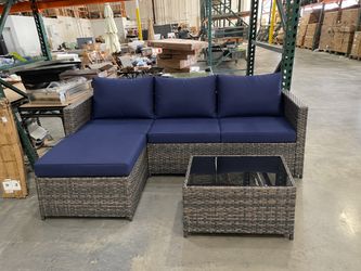 No Assemble Require!! New 5 Pieces Outdoor Patio Wicker Patio Furniture Sectional Sofa Set