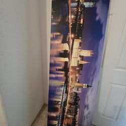 Huge 72x22in London Skyline At Dusk Canvas