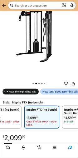 Inspire home gym workout machine with accessories