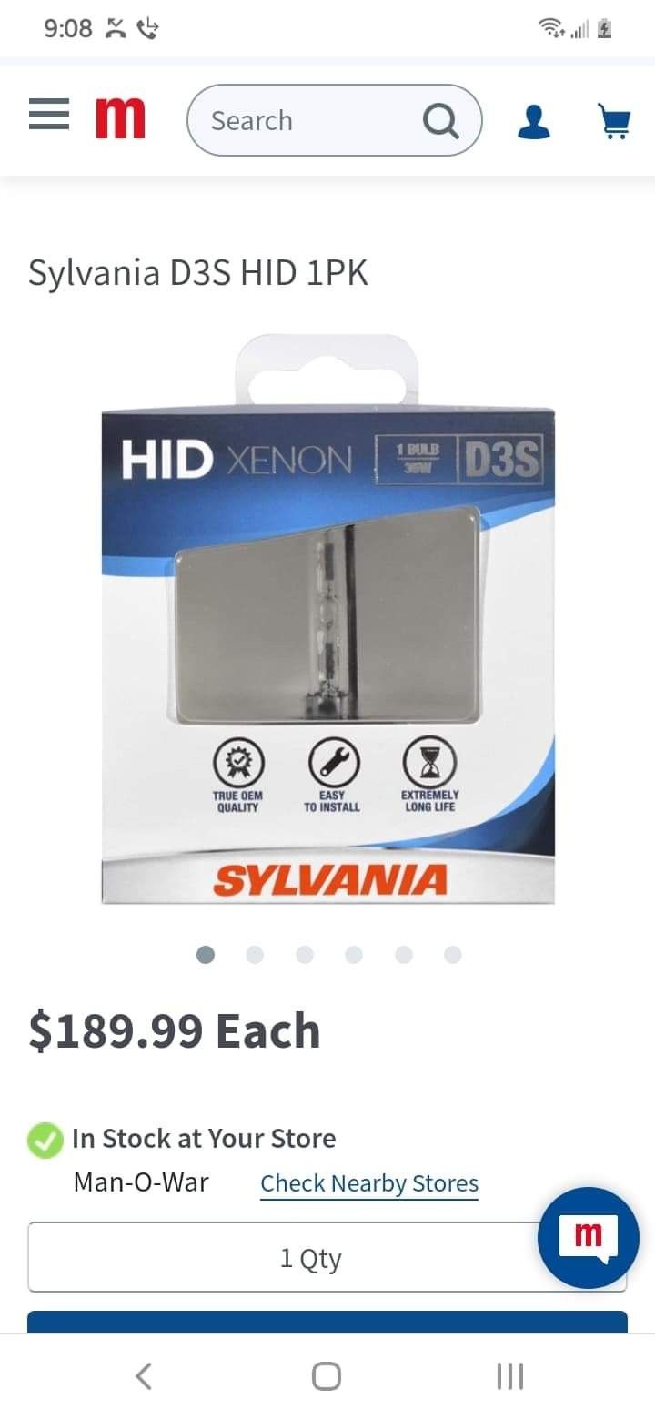 Sylvania D3S Xenon HID Headlight
