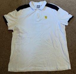 Puma Scuderia Ferrari Men's Classic White Racing Polo Shirt Size XXL
