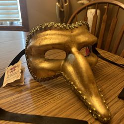Italian La Maschera Del Galeone Masquerade Mask Gold