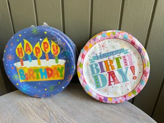 🎂🎈$15 for 150 plates! Happy Birthday Paper Plates 9inch