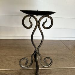 Metal Candle Holder 7 3/4” High