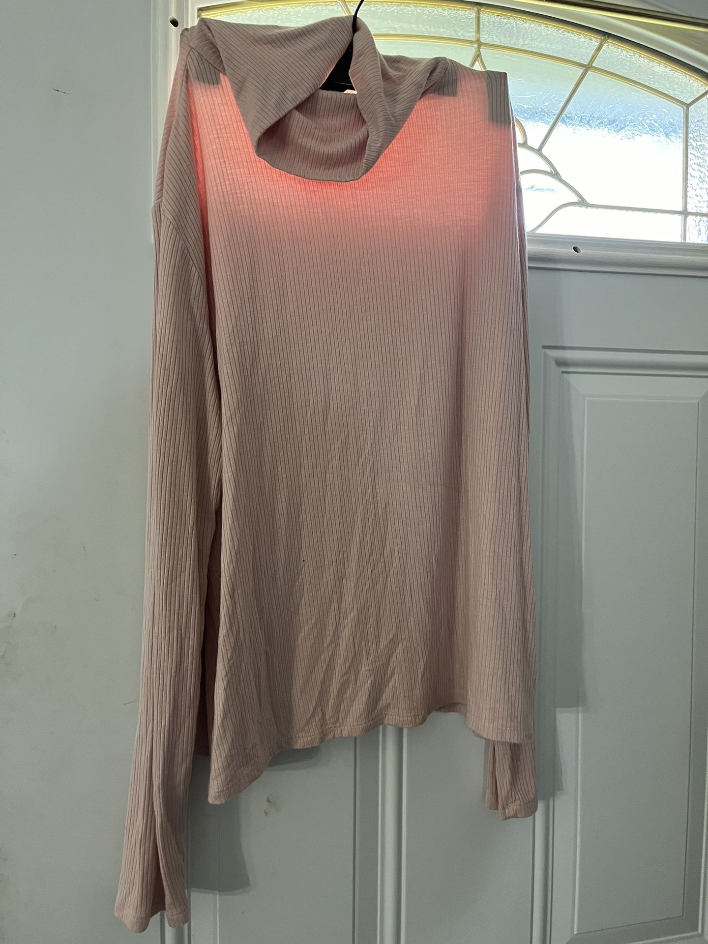 Pink Size XL Simply Vera Turtleneck Long Sleeve Shirt