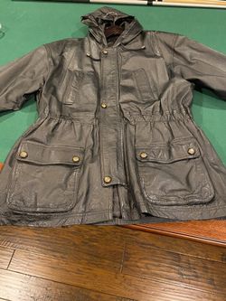 Men’s black leather jacket